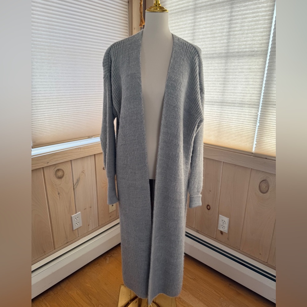 Topshop grey open maxi cardigan women’s size xs